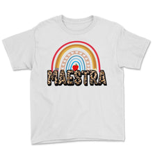 Load image into Gallery viewer, Teacher Shirt, Maestra Rainbow Tee, Proud Spanish Teacher, Teacher's