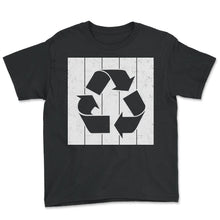 Load image into Gallery viewer, Eco Lover Environment Recycle Sign T Shirt - Youth Tee - Black
