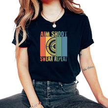 Load image into Gallery viewer, Aim Shoot Swear Repeat Chasse T-Shirt - Unisex T-Shirt - Black