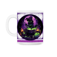 Load image into Gallery viewer, Witch Cat Brewing Potions Halloween Tee - 11oz Mug - White