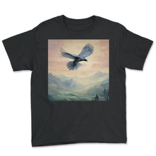 Load image into Gallery viewer, Haiku crow journey serenity - Youth Tee - Black