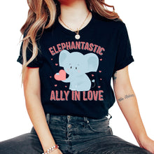 Load image into Gallery viewer, Valentines Day Shirt, Elephantastic Ally In Love Tee, Valentine's Day - Unisex T-Shirt - Black
