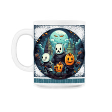 Load image into Gallery viewer, Gamer Halloween Sweatshirt, Pixel Ghost Tee, Questing Pumpkin Shirt - 11oz Mug - White