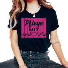 Load image into Gallery viewer, Pflege mit Nursing with Heart Elderly Nurse Nurse Cute - Unisex T-Shirt - Black