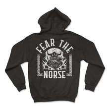 Load image into Gallery viewer, Viking Shirt, Fear The Norse Fierce Viking Thunder Ships Tee, Norse - Hoodie - Black