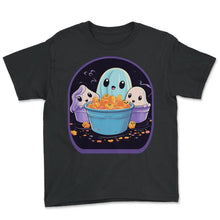 Load image into Gallery viewer, Ghostly Anime Spirits Cute Boba Tea Gaming Controller Ramen T Shirt - Youth Tee - Black