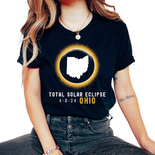 Load image into Gallery viewer, Total Solar Eclipse Ohio 4 8 24 Eclipse T Shirt - Unisex T-Shirt - Black