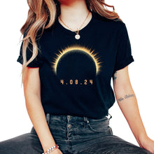 Load image into Gallery viewer, 4 08 24 Solar Eclipse T Shirt - Unisex T-Shirt - Black