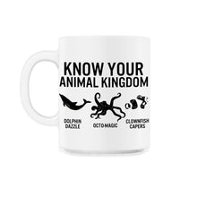 Load image into Gallery viewer, Ocean Shirt, Know Your Animal Kingdom Dolphin Octopus Clownfish Tee, - 11oz Mug - White