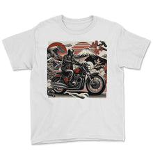 Load image into Gallery viewer, Japanese Inspired Biker Dad T Shirt - Youth Tee - White