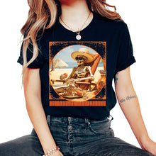 Load image into Gallery viewer, Skeleton's Beach Day Summer Halloween Tee - Unisex T-Shirt - Black