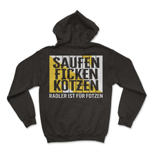 Load image into Gallery viewer, Saufen ficken kotzen radler ist für fotzen beer party saufen - Hoodie - Black