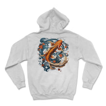Load image into Gallery viewer, Koi carp crow harmony balance - Hoodie - White