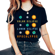 Load image into Gallery viewer, Solar Eclipse Lunar Eclipse Apocalypse Eclipse T Shirt - Unisex T-Shirt - Black
