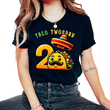 Load image into Gallery viewer, Taco Twosday Mexican Food Mexico Funny Cinco De Mayo T Shirt - Unisex T-Shirt - Black