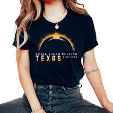 Load image into Gallery viewer, Total Solar Eclipse Texas 4 08 2024 Eclipse T Shirt - Unisex T-Shirt - Black