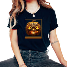Load image into Gallery viewer, Steampunk Jack o Lantern Vintage Gothic Halloween Tee - Unisex T-Shirt - Black