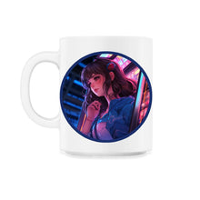 Load image into Gallery viewer, Jukebox Anime Girl Vaporwave Neon Glow Retro Music Indie T Shirt - 11oz Mug - White