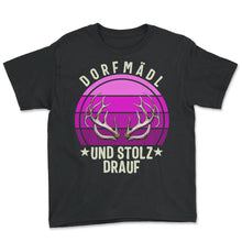 Load image into Gallery viewer, Dorfmädl und Stolz drauf Dorfkind Frauen Damen - Youth Tee - Black