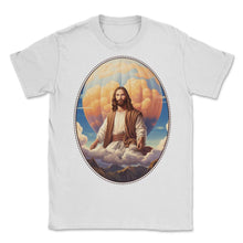 Load image into Gallery viewer, Jesus Snuggling Hot Air Balloon T Shirt, Christian Adventure Humor, - Unisex T-Shirt - White