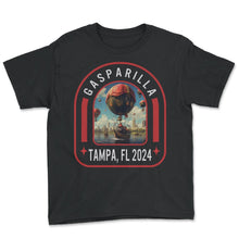 Load image into Gallery viewer, Gasparilla 2024 Floating Hats Tampa FL - Youth Tee - Black