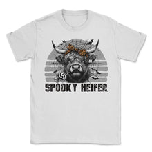 Load image into Gallery viewer, Spooky Heifer Halloween Cow Heifer Highland T Shirt - Unisex T-Shirt - White
