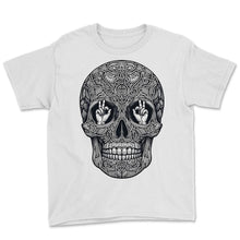 Load image into Gallery viewer, Unity in Silence Skull Shirt Sign Language Bond Tee - Youth Tee - White
