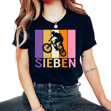 Load image into Gallery viewer, Sieben Kinder Geburtstagsshirt 7 Jahre Jungen BMX 7 Geburtstag - Unisex T-Shirt - Black