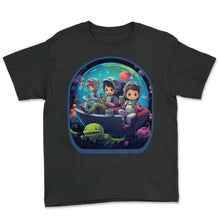 Load image into Gallery viewer, Anime Space Aliens Cute Boba Tea Gaming Controller Ramen Sci Fi T - Youth Tee - Black