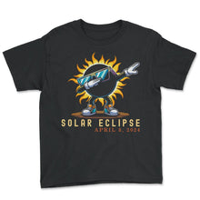 Load image into Gallery viewer, Solar Eclipse April 8 2024 Dab Eclipse T Shirt - Youth Tee - Black