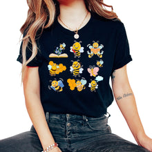 Load image into Gallery viewer, Book Shirt, Nine Bee Flower Book Storytime Adventure Honey Hive Tee, - Unisex T-Shirt - Black