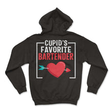 Load image into Gallery viewer, Cupid's Favorite Bartender Valentines Day T Shirt - Hoodie - Black
