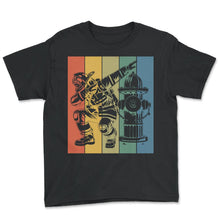 Load image into Gallery viewer, Dabbing Firefighter Boys Funny Futur T-Shirt - Youth Tee - Black