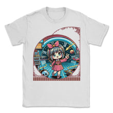 Load image into Gallery viewer, Kawaii Anime Girl's Time Travel Adventure Retro Sci Fi Tee - Unisex T-Shirt - White