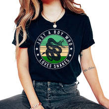 Load image into Gallery viewer, Snakes Shirt, Just A Boy Who Loves Snakes Tee, Python Boa Snake Lover