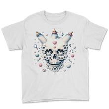 Load image into Gallery viewer, Milky Way Skull T Shirt Lactation Celebration Mom Tee - Youth Tee - White