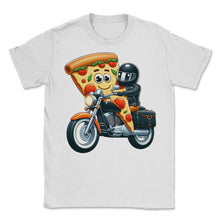 Load image into Gallery viewer, Pizza Biker Dad Motorcycle Enthusiast - Unisex T-Shirt - White