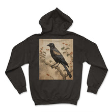 Load image into Gallery viewer, Washi Paper Crow Traditional Art Copy (2) - Hoodie - Black