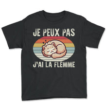 Load image into Gallery viewer, Je Peux Pas J'ai La Flemme Je T-Shirt Copy 1 - Youth Tee - Black