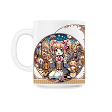 Load image into Gallery viewer, Kawaii Anime Girl's Time Traveling Tea Party Vintage Wonderland Tee - 11oz Mug - White