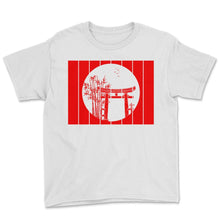 Load image into Gallery viewer, Japanische Sonne rot tempel Graphic Design - Youth Tee - White
