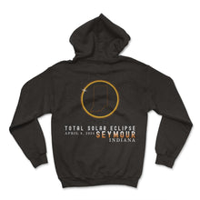 Load image into Gallery viewer, Total Solar Eclipse Seymour Indiana April 8 2024 Eclipse T Shirt - Hoodie - Black