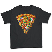 Load image into Gallery viewer, Pizza Fiesta Hispanic Heritage Month Tee - Youth Tee - Black