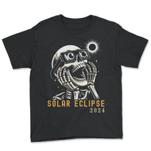 Load image into Gallery viewer, Solar Eclipse 2024 Eclipse T Shirt - Youth Tee - Black