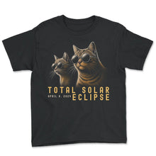 Load image into Gallery viewer, Total Solar Eclipse April 8 2024 Eclipse T Shirt - Youth Tee - Black