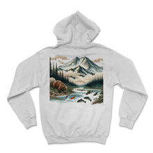 Load image into Gallery viewer, Wild Sumi e Japanese Art Style Alaska Katmai National Park T Shirt - Hoodie - White