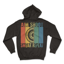 Load image into Gallery viewer, Aim Shoot Swear Repeat Chasse T-Shirt - Hoodie - Black