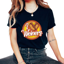 Load image into Gallery viewer, Hotdog Shirt, I Love Weiners Heart Hotdogs Cute Vintage Tee, Hotdog