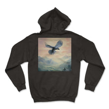 Load image into Gallery viewer, Haiku crow journey serenity - Hoodie - Black