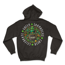 Load image into Gallery viewer, St. Patrick's Day Shirt, Lucky Pot Of Gold Leaf Clover Shamrock Tee, - Hoodie - Black